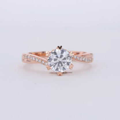 Solitaire Heart Prong Engagement Ring