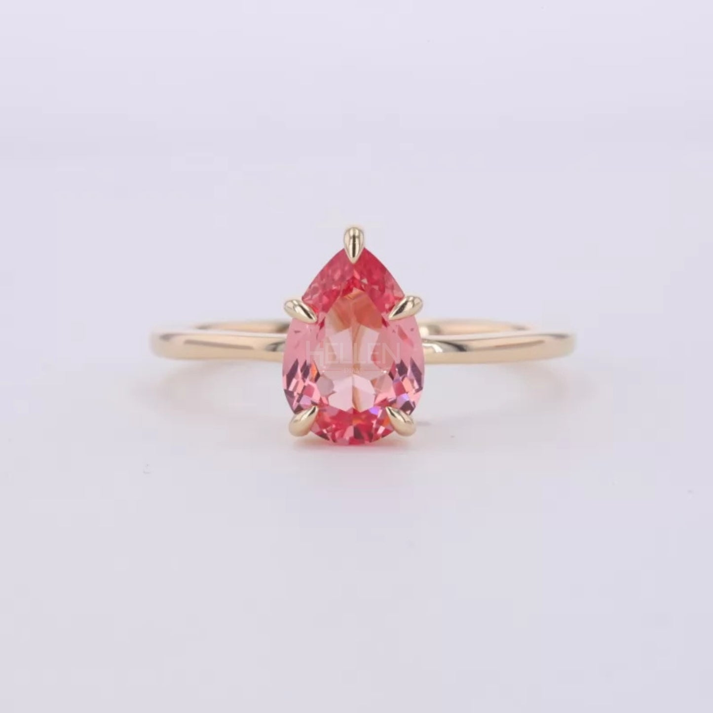 Pear Cut Gemstone Solitaire Engagement Ring- Sterling 925 Silver