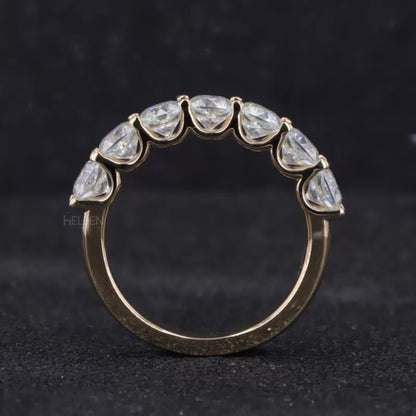 7 stone Anniversary Band with Round Moissanite