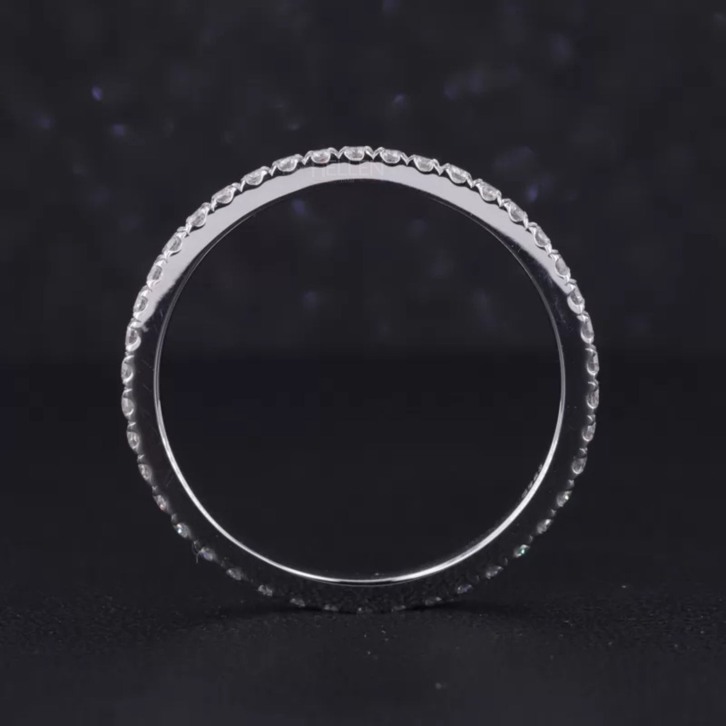 3 stone Round Cut Moissanite Bridal Ring Set
