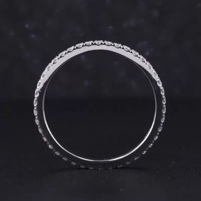3 stone Round Cut Moissanite Bridal Ring Set