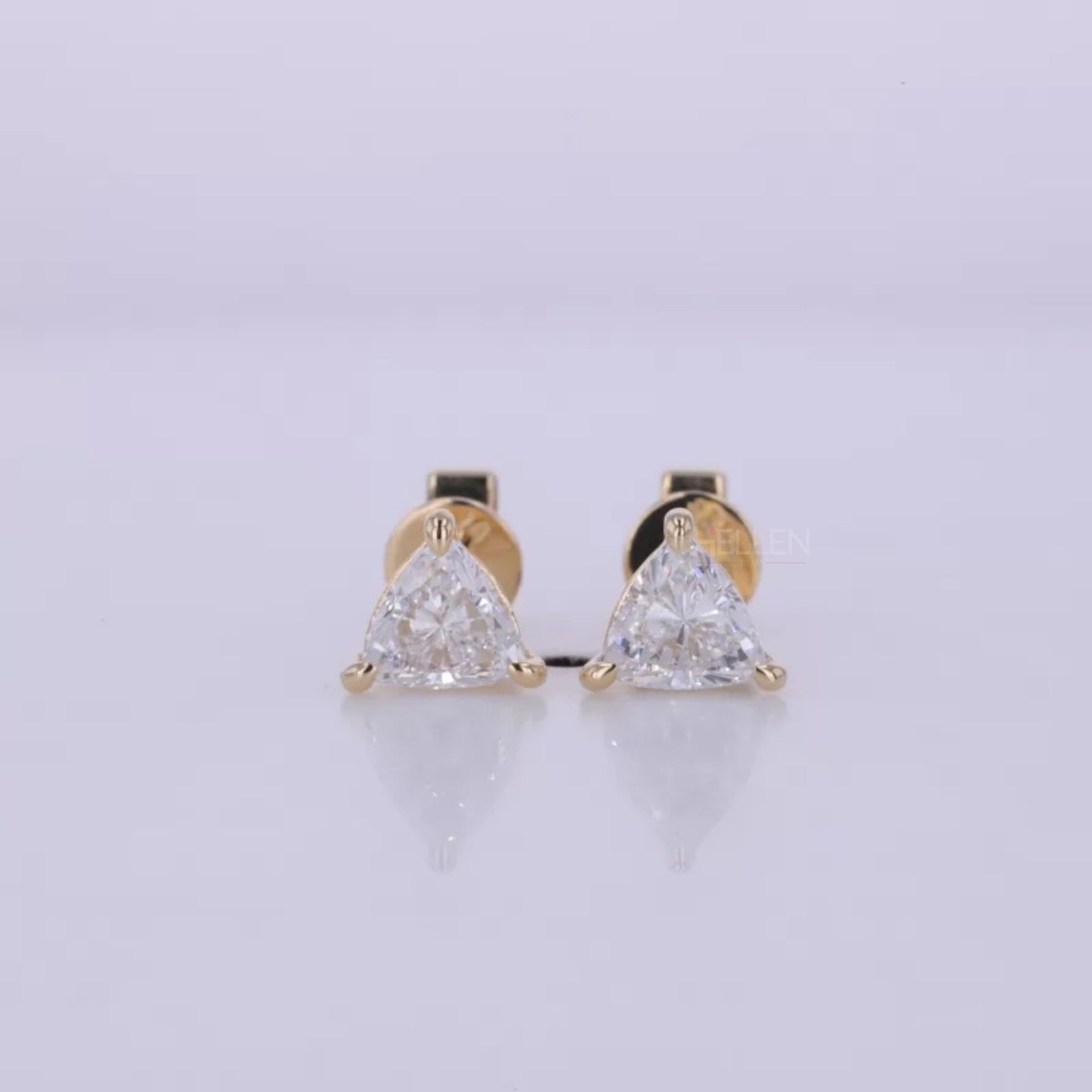 Trillion Cut Solitaire Moissanite Studs-Sterling 925 Luxury