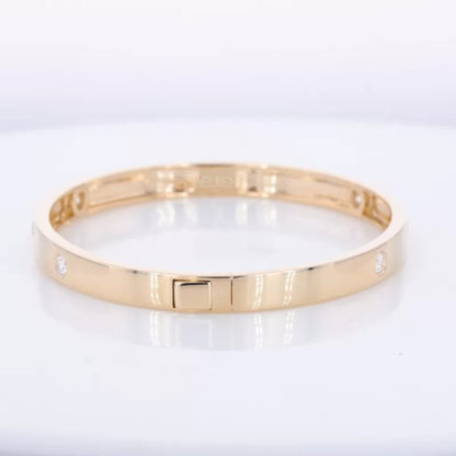 Gold-Plated Moissanite Iconic Band Bangle Bracelet