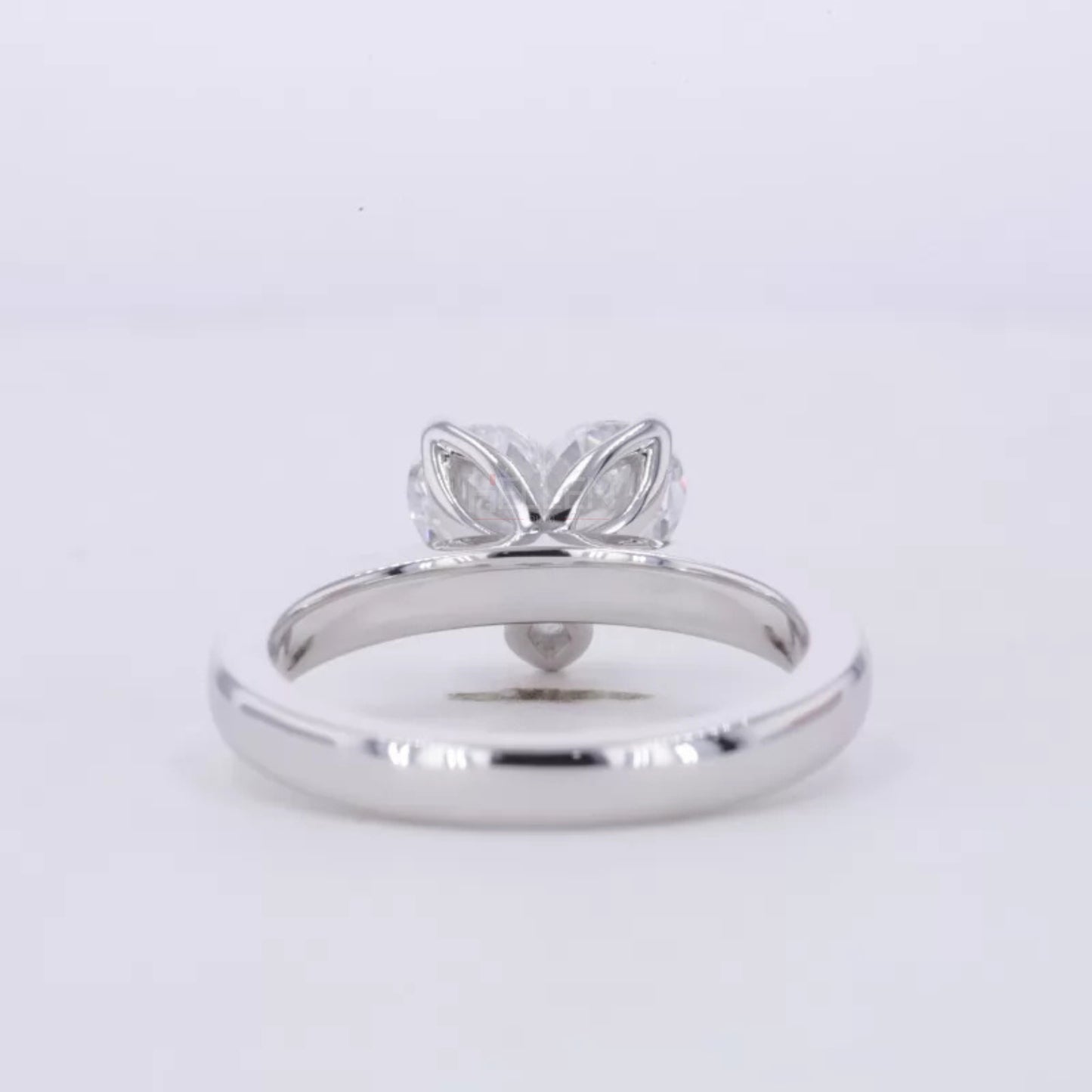 Heart Cut Solitaire Moissanite Engagement Ring in Sterling 925 Silver