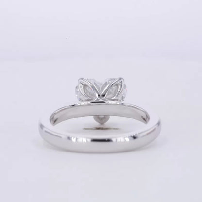 Heart Cut Solitaire Moissanite Engagement Ring in Sterling 925 Silver