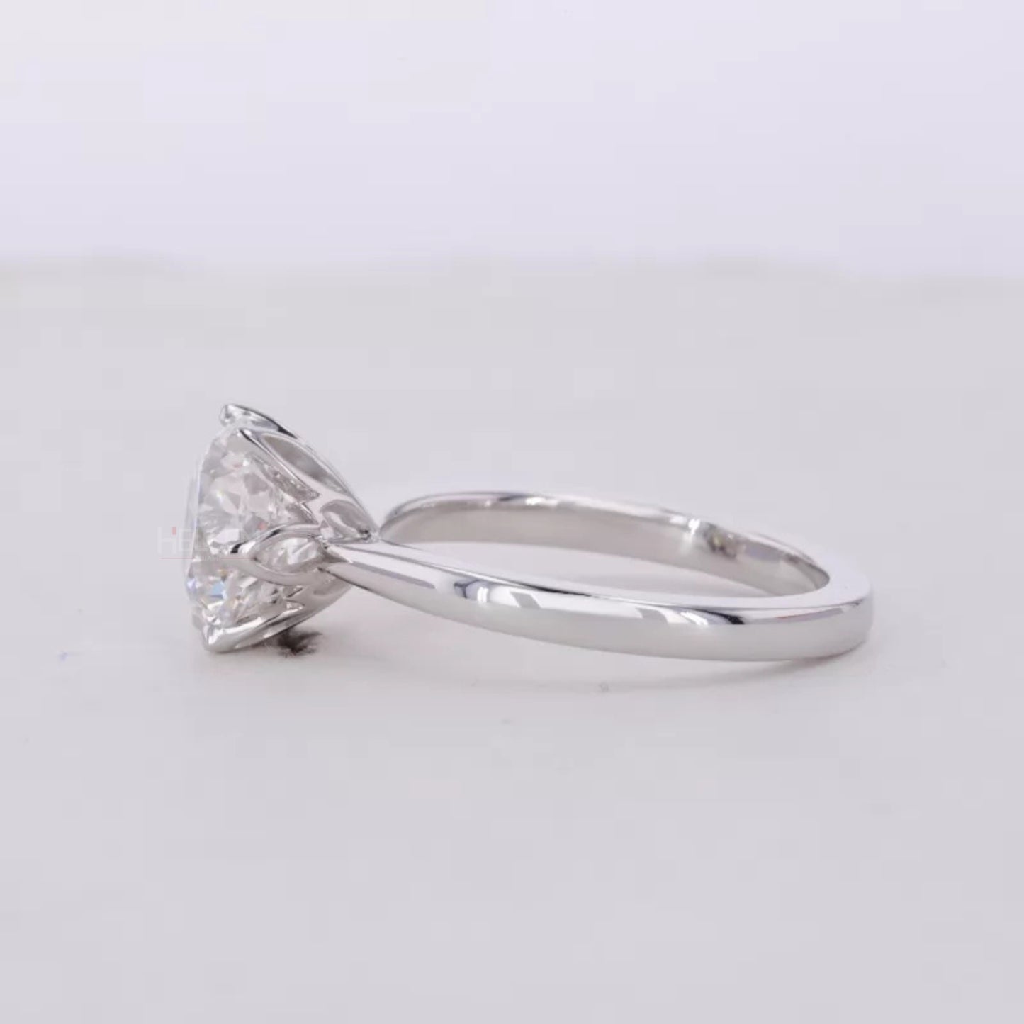 Round Cut Solitaire Moissanite Sterling 925 Engagement Ring