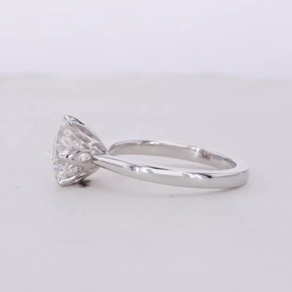 Round Cut Solitaire Moissanite Sterling 925 Engagement Ring