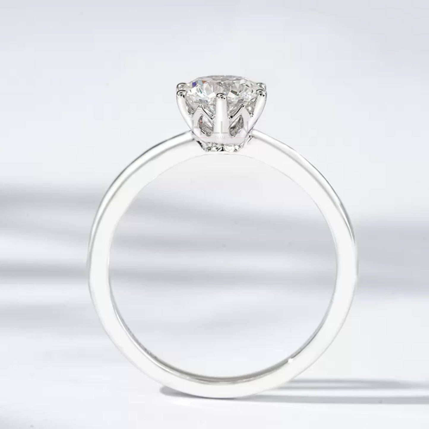 Solitaire Round Split Shank Iconic 6 Prong Engagement Ring