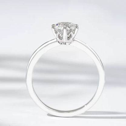 Solitaire Round Split Shank Iconic 6 Prong Engagement Ring