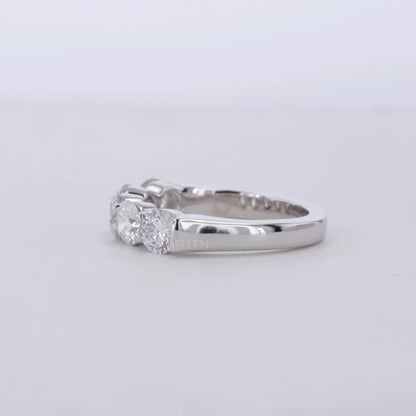 Brilliant Round Cut Five Stone Moissanite Wedding Band
