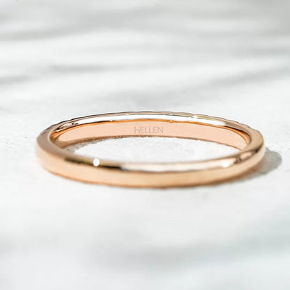 Round Cut Micro Pave Half Eternity Wedding Ring
