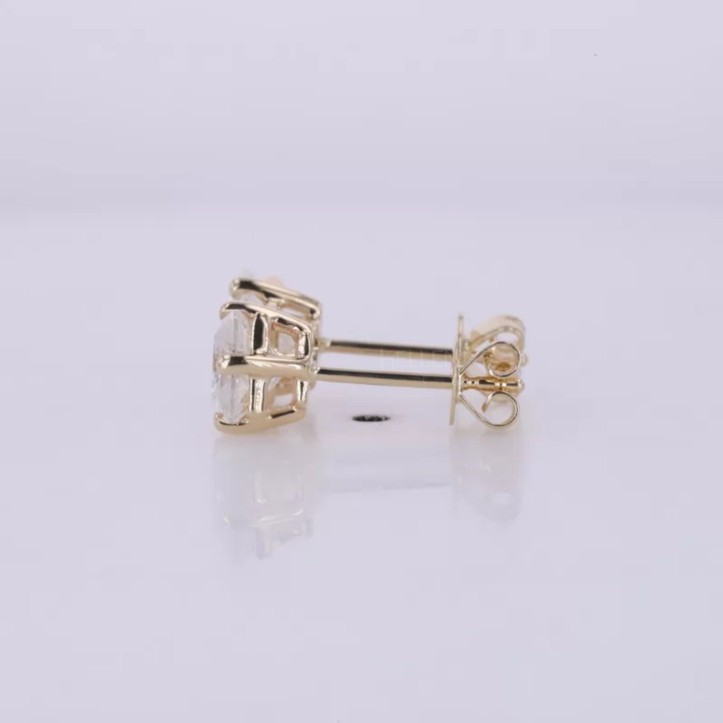 Princess Cut Solitaire Unique setting Moissanite Studs
