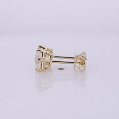 Princess Cut Solitaire Unique setting Moissanite Studs