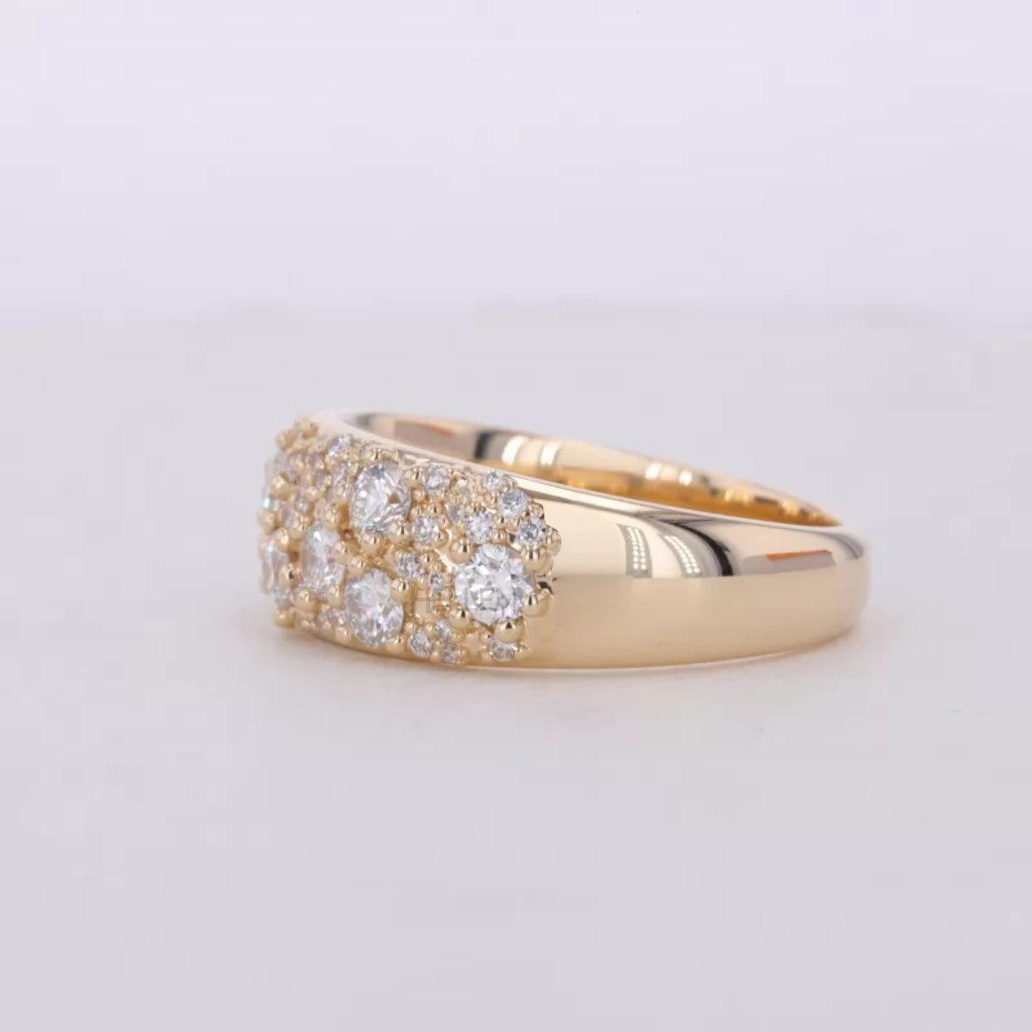 Mosaic Setting Round cut Moissanite Vintage Ring