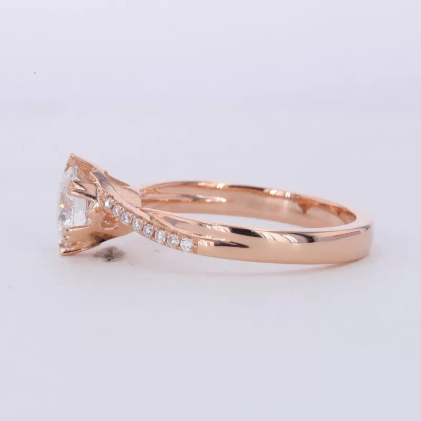Solitaire Heart Prong Engagement Ring