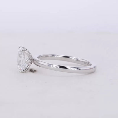 Emerald Cut Solitaire Moissanite Sterling 925 Engagement Ring