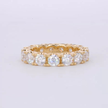 Cushion Cut VVS Moissanite Full Eternity Wedding Band