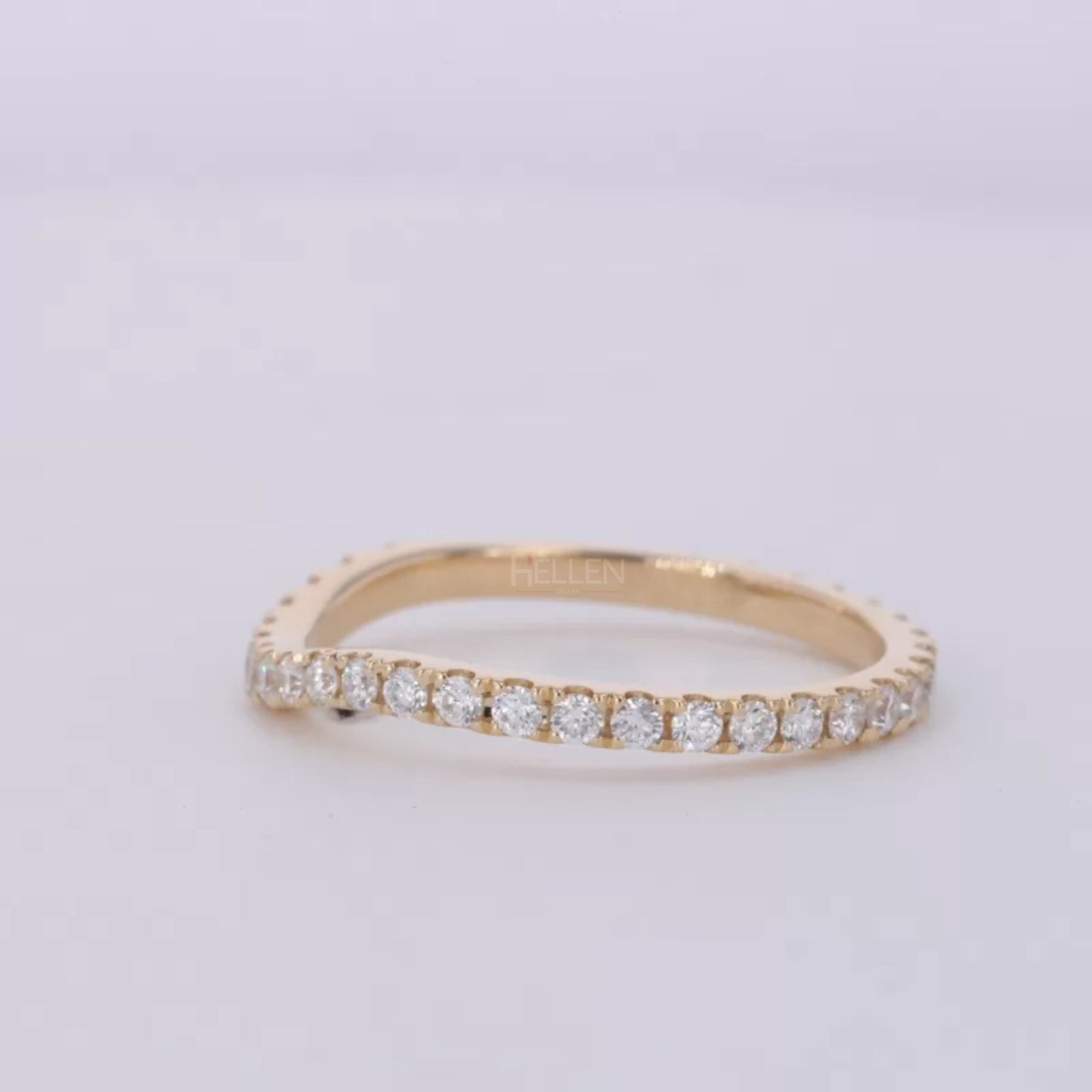 Round Cut Curved Moissanite Full Eternity Band suitable for staking