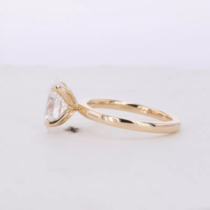 Tulip look Oval Cut Solitaire Moissanite Romantic Engagement Ring