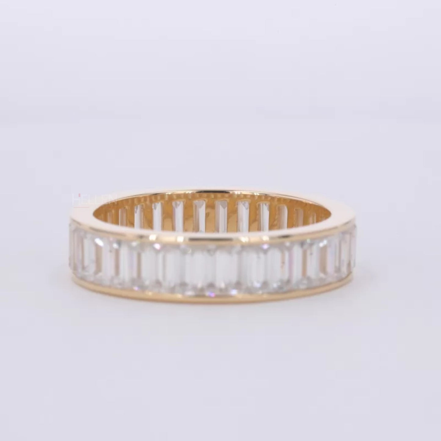 Baguette Cut Moissanite Channel Setting Full Eternity Band