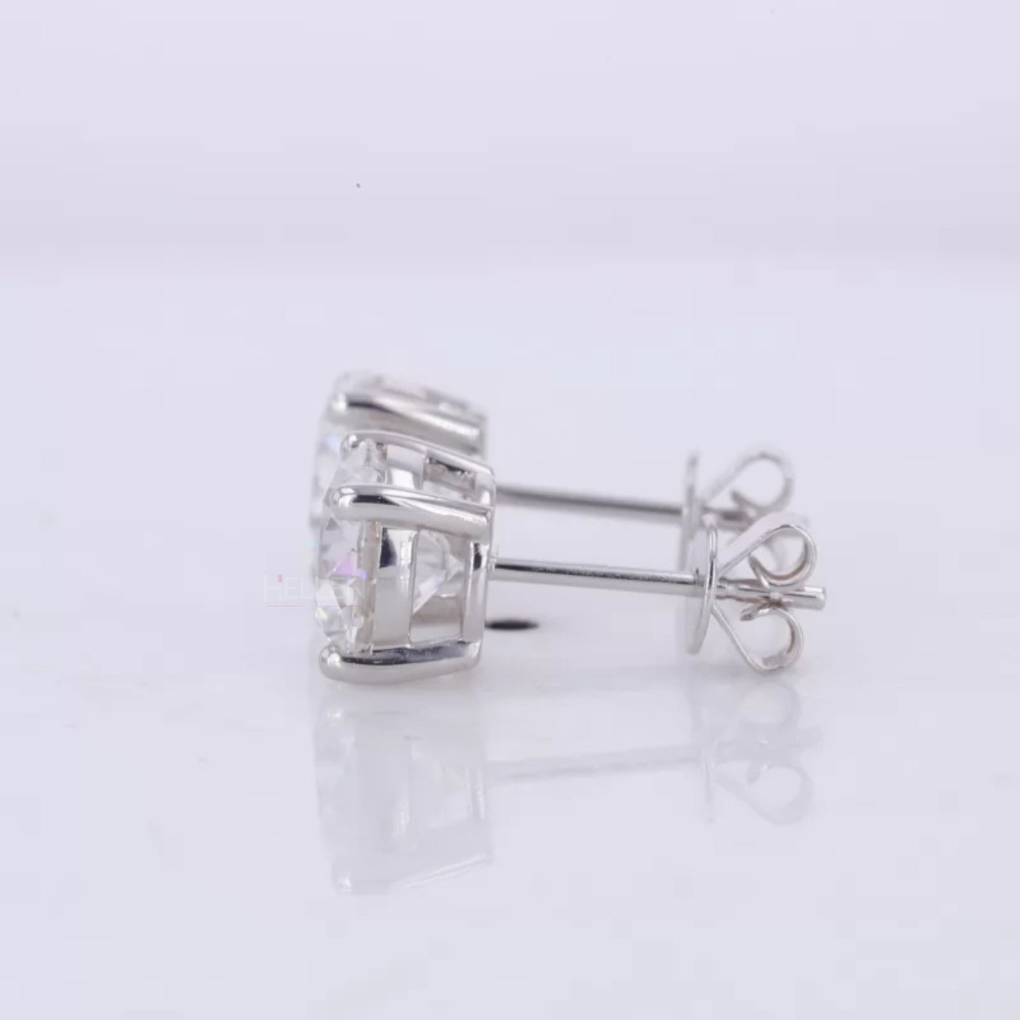 Brilliant Round Cut Solitaire Moissanite Studs-Sterling 925