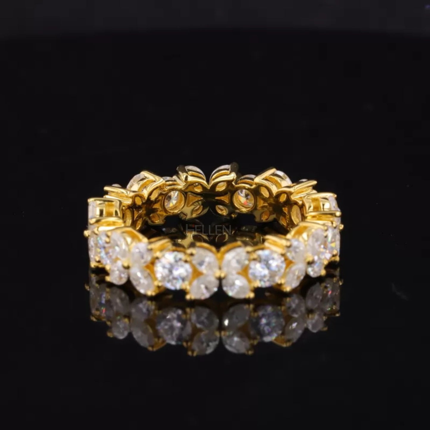 Marquise & Round Moissanite XO Eternity Wedding Band