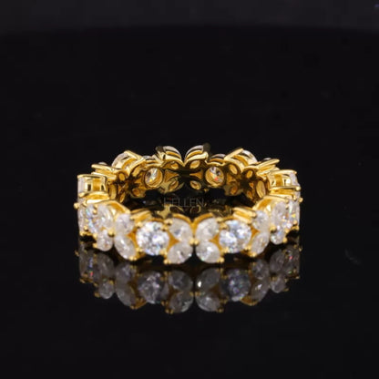 Marquise & Round Moissanite XO Eternity Wedding Band