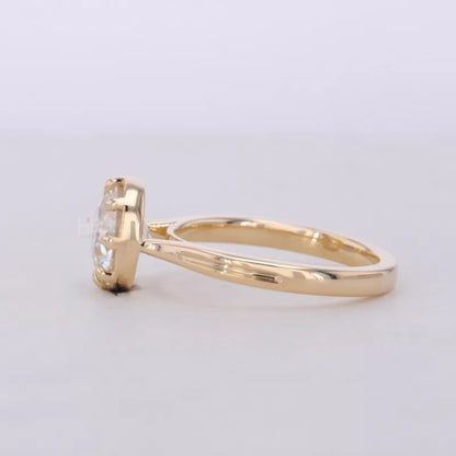 Old European Cut Moissanite Tiger Prong Solitaire Proposal Ring
