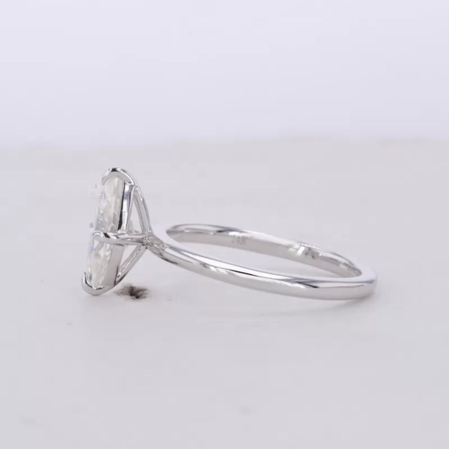 Marquise Cut Moissanite Solitaire Ring with Claw Prong in 925 Silver