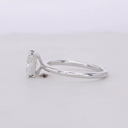 Radiant Cut  Moissanite Tiger Prongs Solitaire Proposal Ring