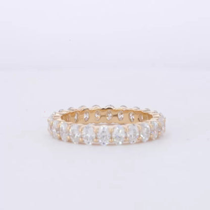 Oval Cut Full Eternity Wedding Band With strong Common Prongs