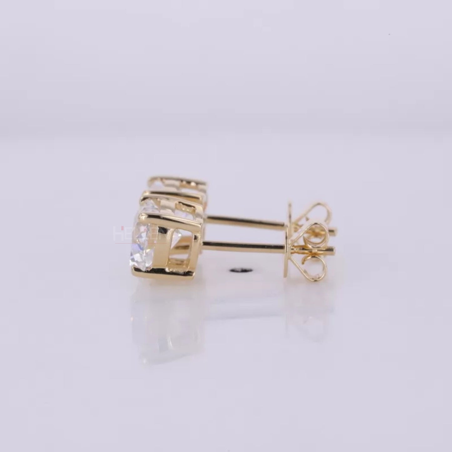 Sterling Silver Heart shaped Solitaire Moissanite Studs