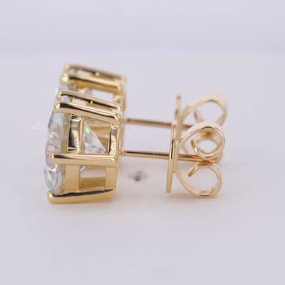 Brilliant Round Cut Solitaire Moissanite 6 Prongs Studs