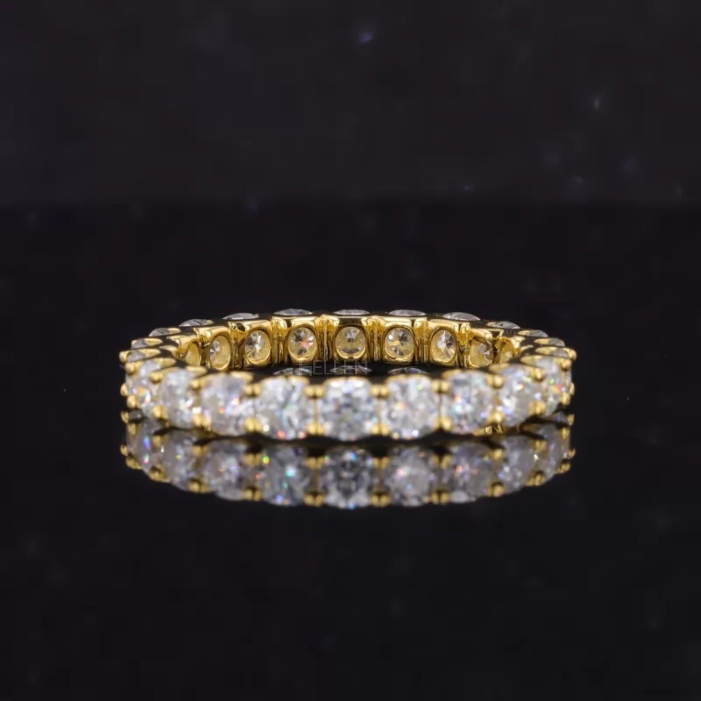 Cushion Cut VVS Moissanite Full Eternity Wedding Band
