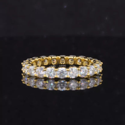 Cushion Cut VVS Moissanite Full Eternity Wedding Band