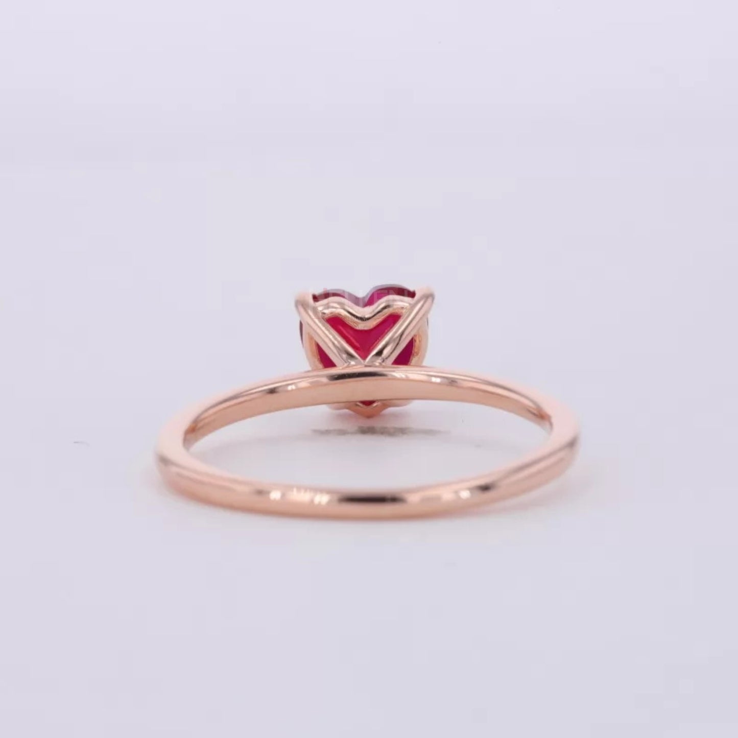 Red Heart Cut Garnet Solitaire Engagement Ring – Romantic Style