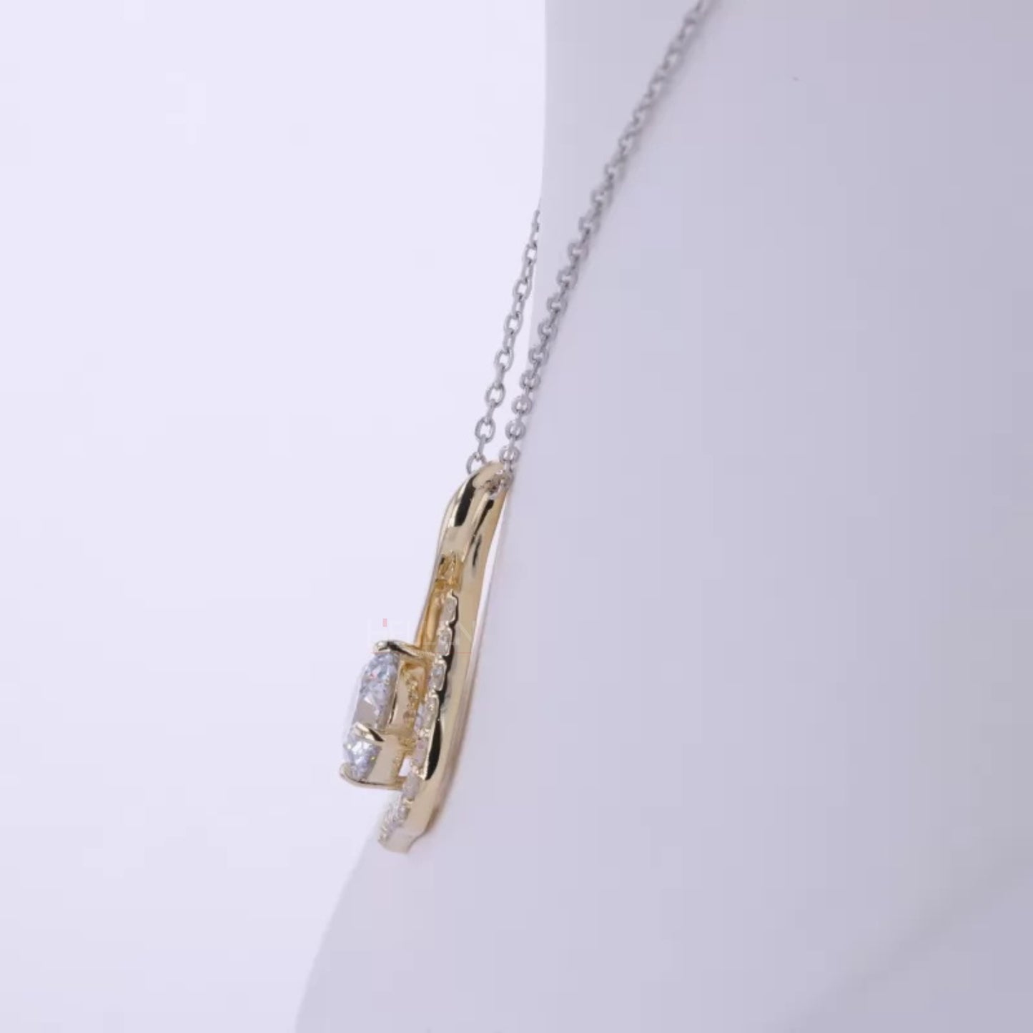 Twisted Round Cut Solitaire Moissanite Moms Necklace