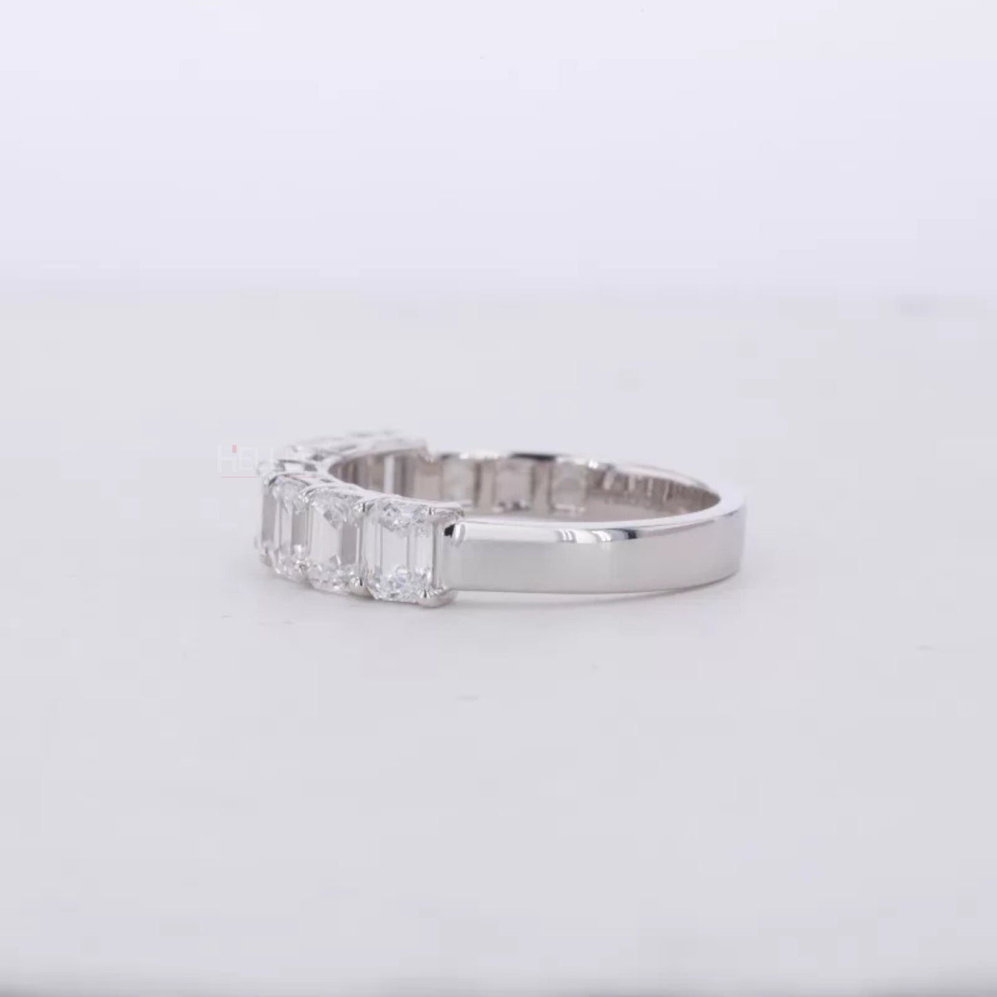 Emerald Cut  Moissanite Sterling 925 Anniversary Band