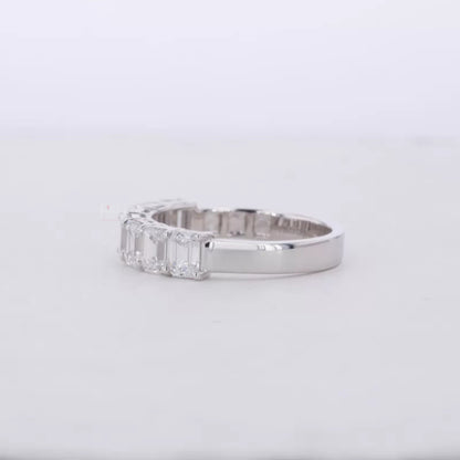 Emerald Cut  Moissanite Sterling 925 Anniversary Band