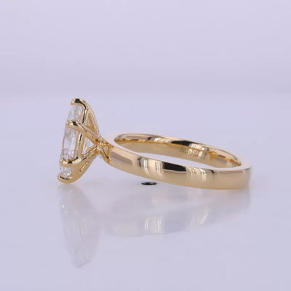 Marquise Colourless Moissanite Solitaire Engagement Ring