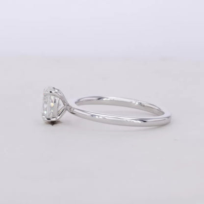 Oval Cut Solitaire Moissanite Tiger Prongs 925 Silver Engagement Ring