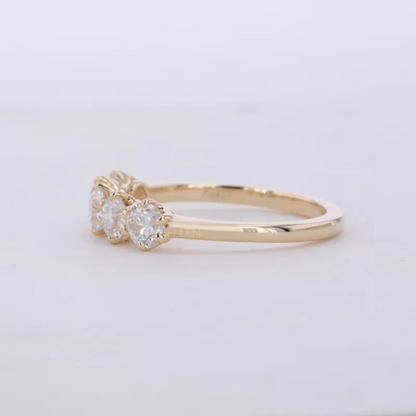 Five stone Round Brilliant Cut Moissanite Anniversary Band