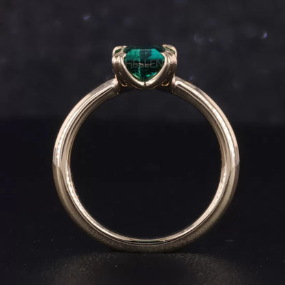 Solitaire Emerald Gemstone semi precious Engagement Ring