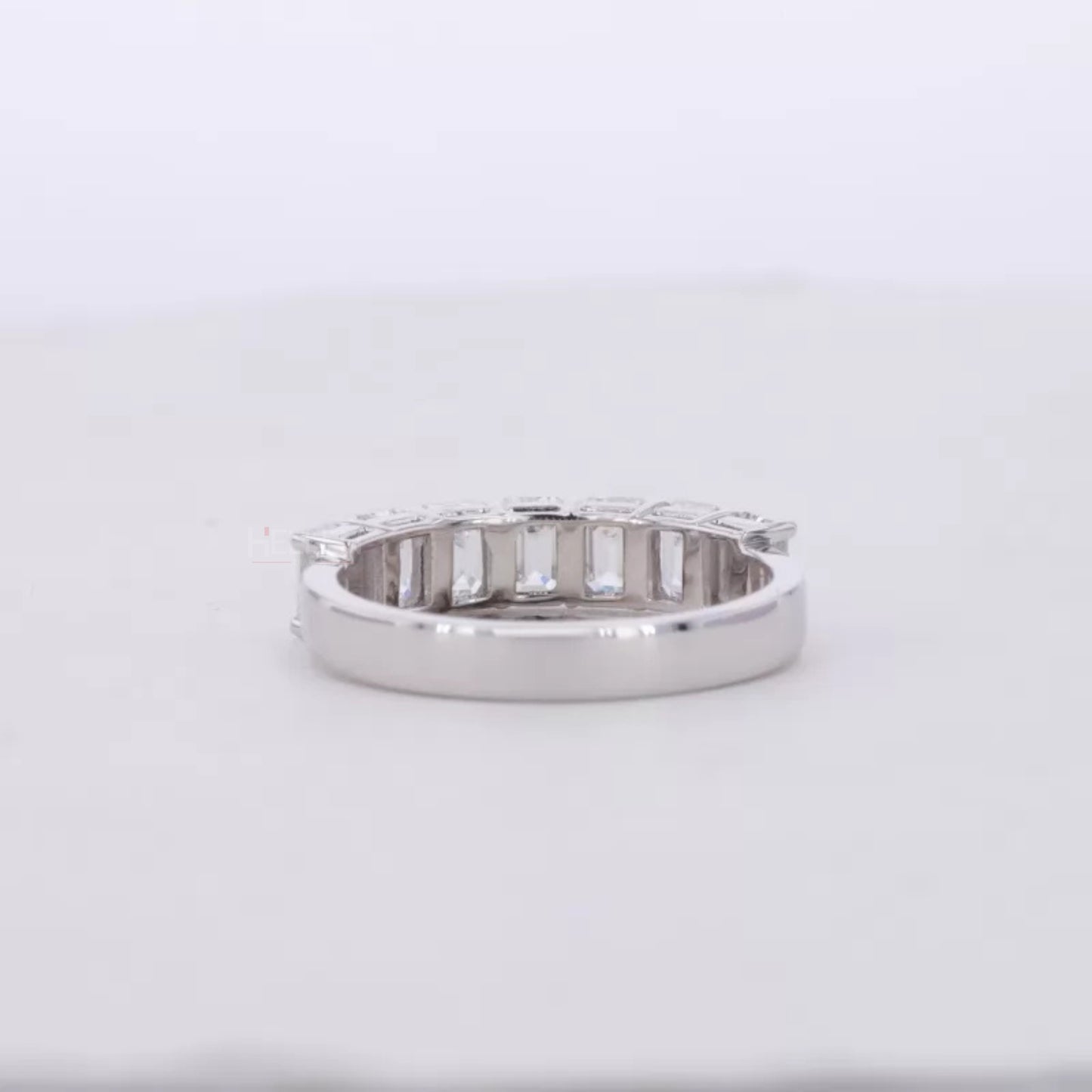 Emerald Cut  Moissanite Sterling 925 Anniversary Band