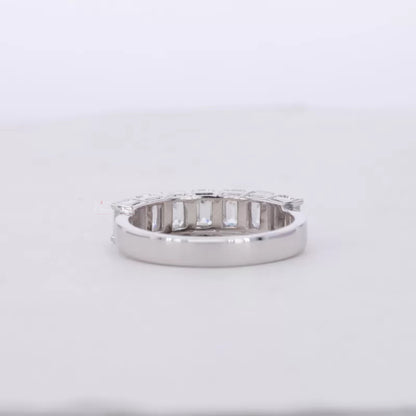 Emerald Cut  Moissanite Sterling 925 Anniversary Band