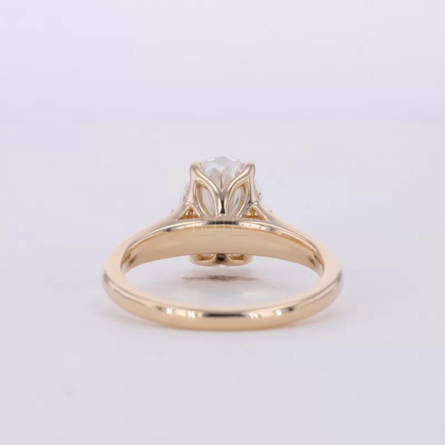 Oval Solitaire Moissanite Engagement Ring with Eagle Claw Prongs