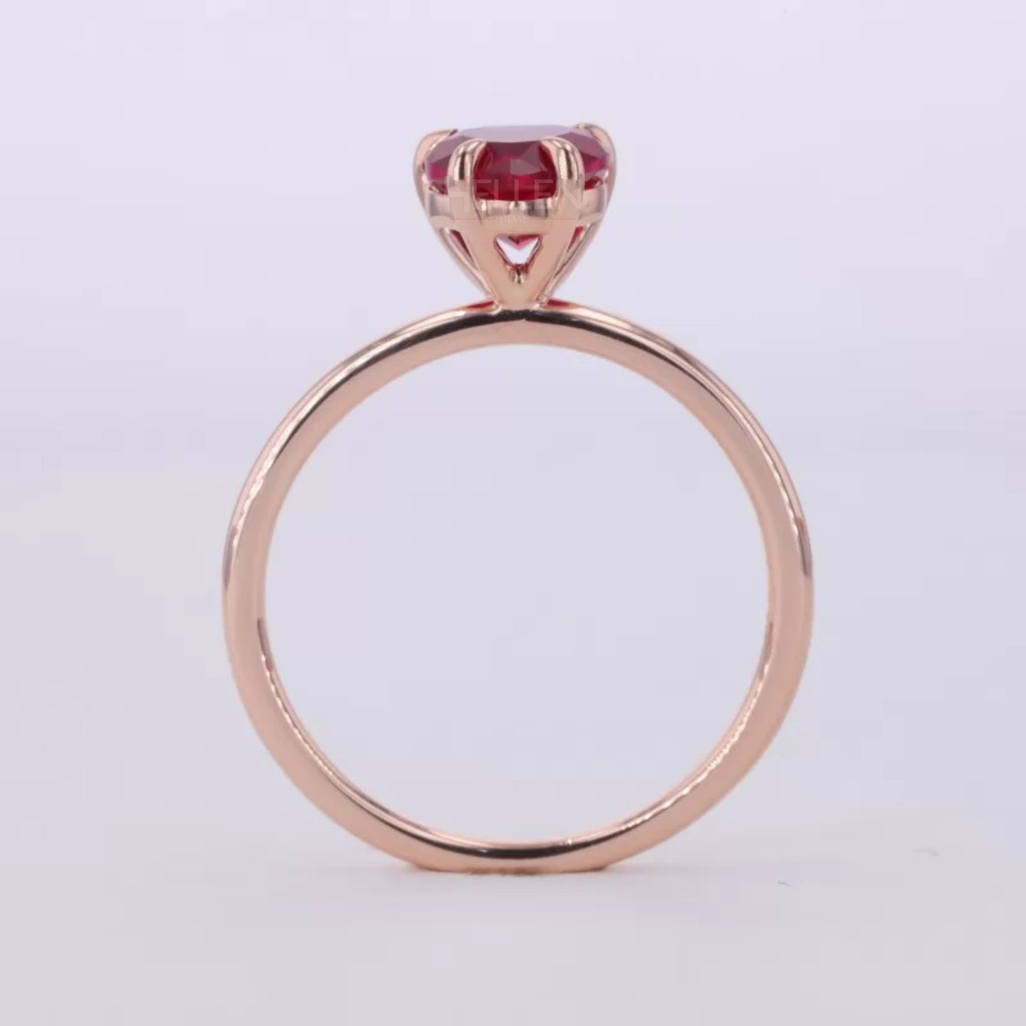 Red Heart Cut Garnet Solitaire Engagement Ring – Romantic Style