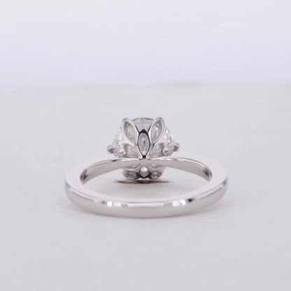 Round Cut Solitaire Moissanite Sterling 925 Engagement Ring