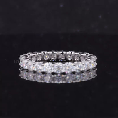 Cushion Cut VVS Moissanite Full Eternity Wedding Band