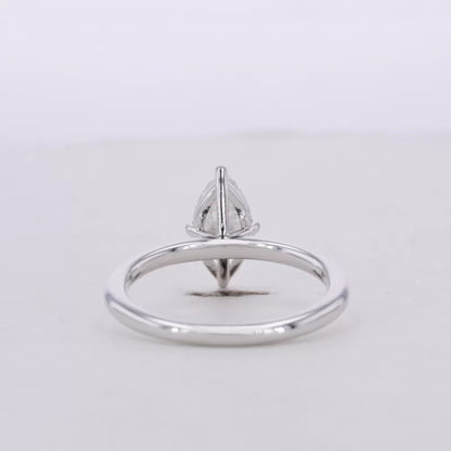 Marquise Cut Moissanite Solitaire Ring with Claw Prong in 925 Silver